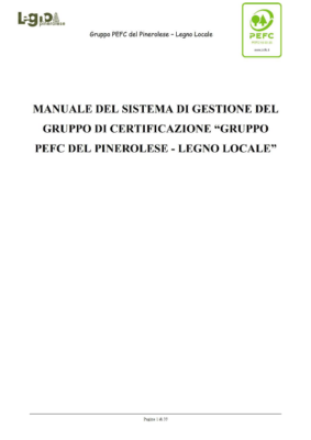 Manuale del sistema di gestione del gruppo di certificazione GRUPPO PEFC DEL PINEROLESE