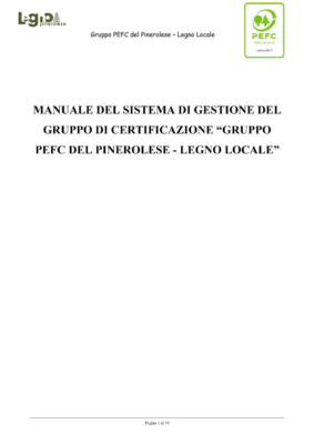 Manuale del sistema di gestione del gruppo di certificazione GRUPPO PEFC DEL PINEROLESE